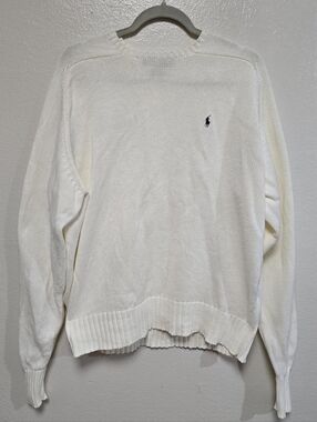 Polo Ralph Lauren Vintage Cotton Crewneck Sweater White Size Large